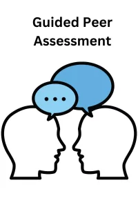 Discussion icon showing two heads talking - illustration of guided peer assessment