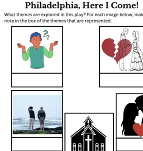 Philadelphia, Here I Come! Theme starters activity page