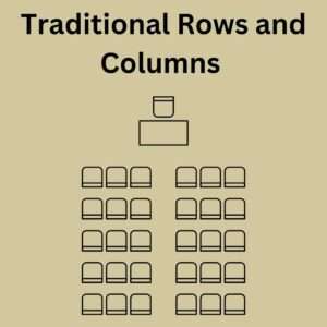 Classroom seating plan in traditional rows and columns