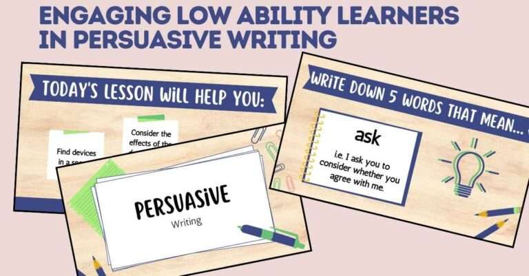 Engaging low ability learners in persuasive writing