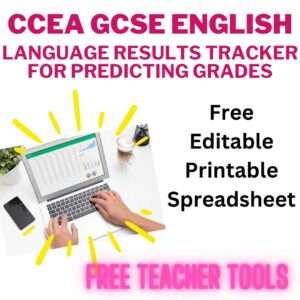 CCEA GCSE English Language results tracker for predicted grades spreadsheet - free teacher tools - ThinkLit
