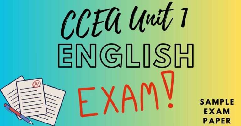 CCEA English Unit 1 sample exam paper