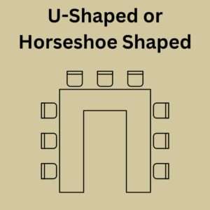 Classroom seating plan generator - layout in a u-shape or horseshoe shape arrangement