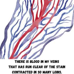 Here by R.S. Thomas: There is blood in my veins That has run clear of the stain Contracted in so many loins.