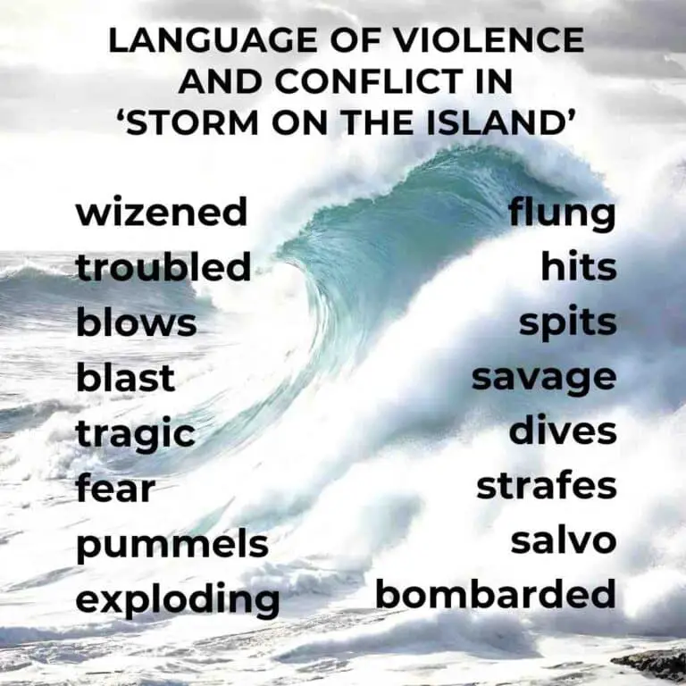 Language of violence and conflict in 'Storm on the Island' by Seamus Heaney