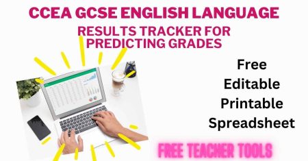 CCEA GCSE English Language Results Tracker Spreadsheet image